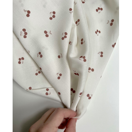 Exclusif Minimel pour Batikou Viscose écrue motif cerises Batikou - 2 Exclusif Minimel pour Batikou Viscose écrue motif cerises Batikou - 2
