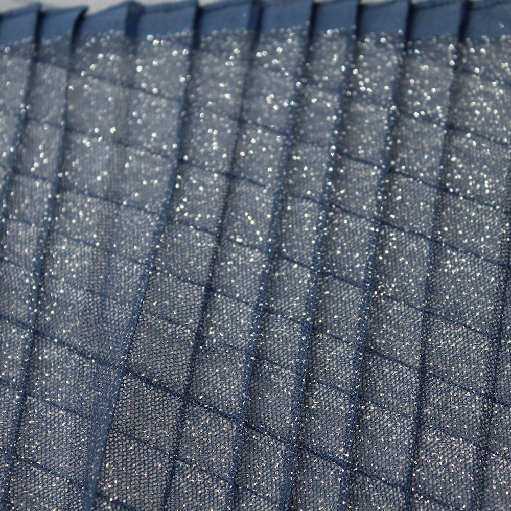 Tulle souple plissé "soleil" bleu marine Tulle souple plissé "soleil" bleu marine