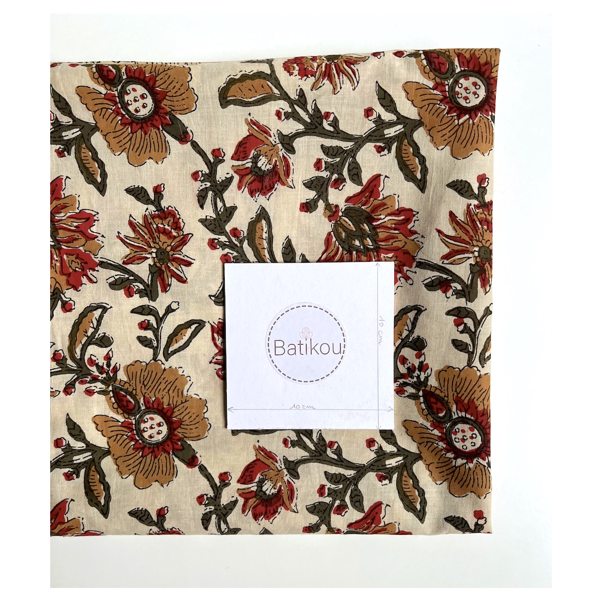 Tissu indien coton hand block traditionnel Qualité Oeko-tex - 8 Tissu indien coton hand block traditionnel Qualité Oeko-tex - 8