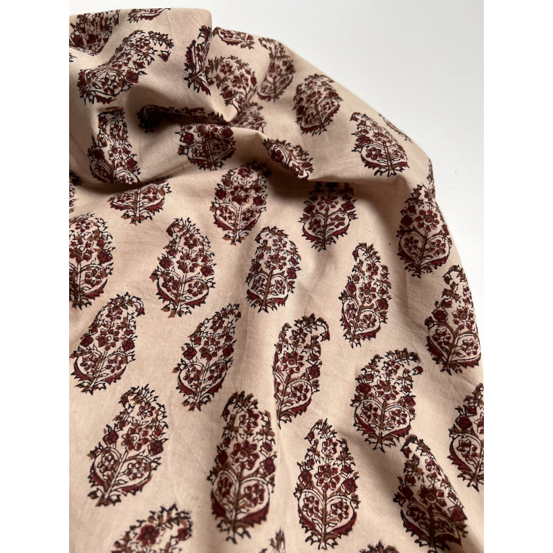 Tissu indien coton hand block traditionnel Qualité Oeko-tex - 4