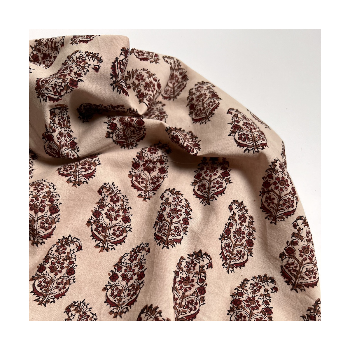 Tissu indien coton hand block traditionnel Qualité Oeko-tex - 5 Tissu indien coton hand block traditionnel Qualité Oeko-tex - 5