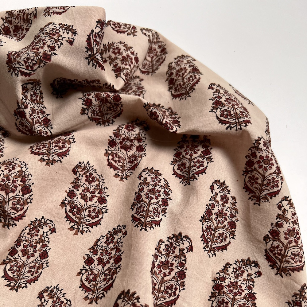 Tissu indien coton hand block traditionnel Qualité Oeko-tex - 5