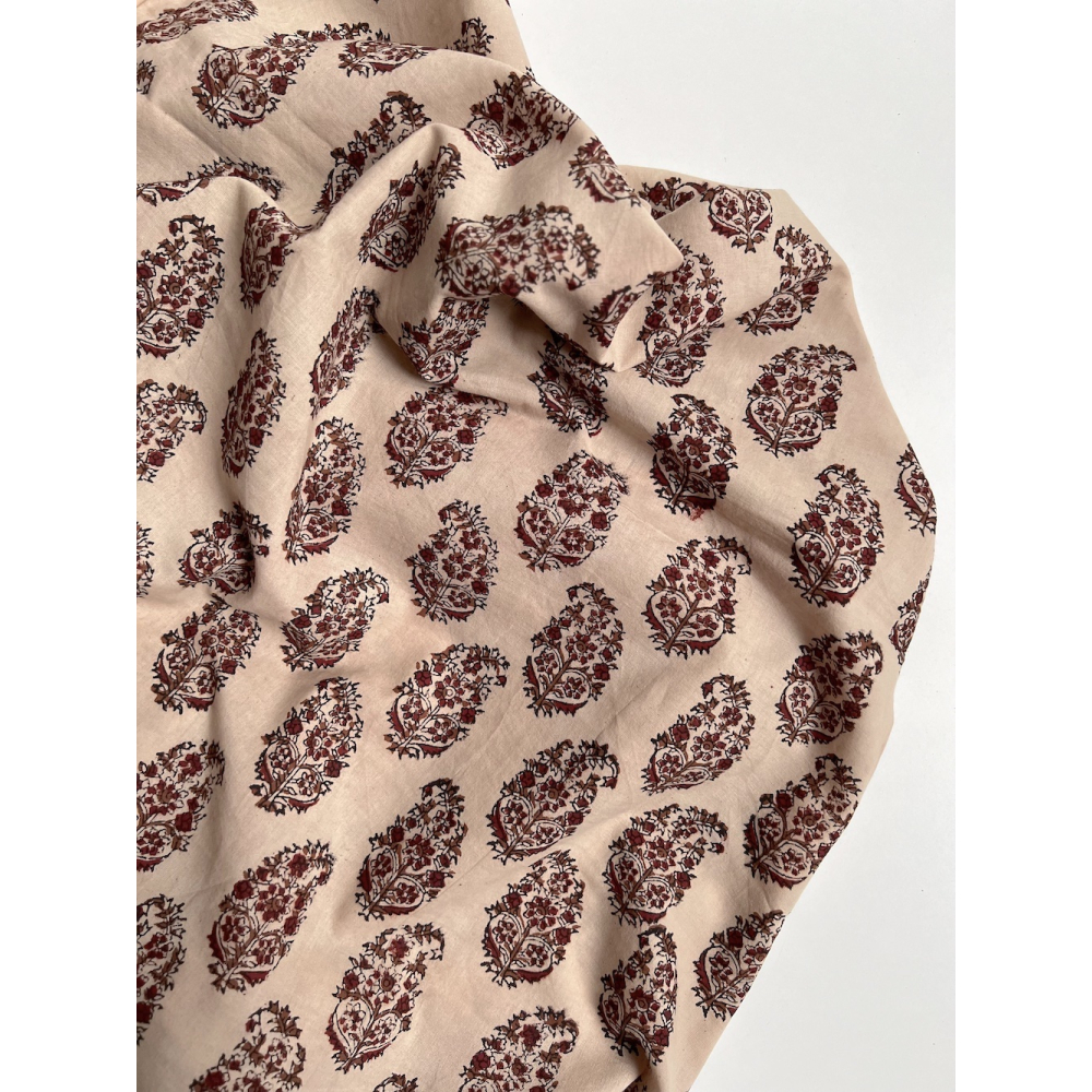 Tissu indien coton hand block traditionnel Qualité Oeko-tex - 6