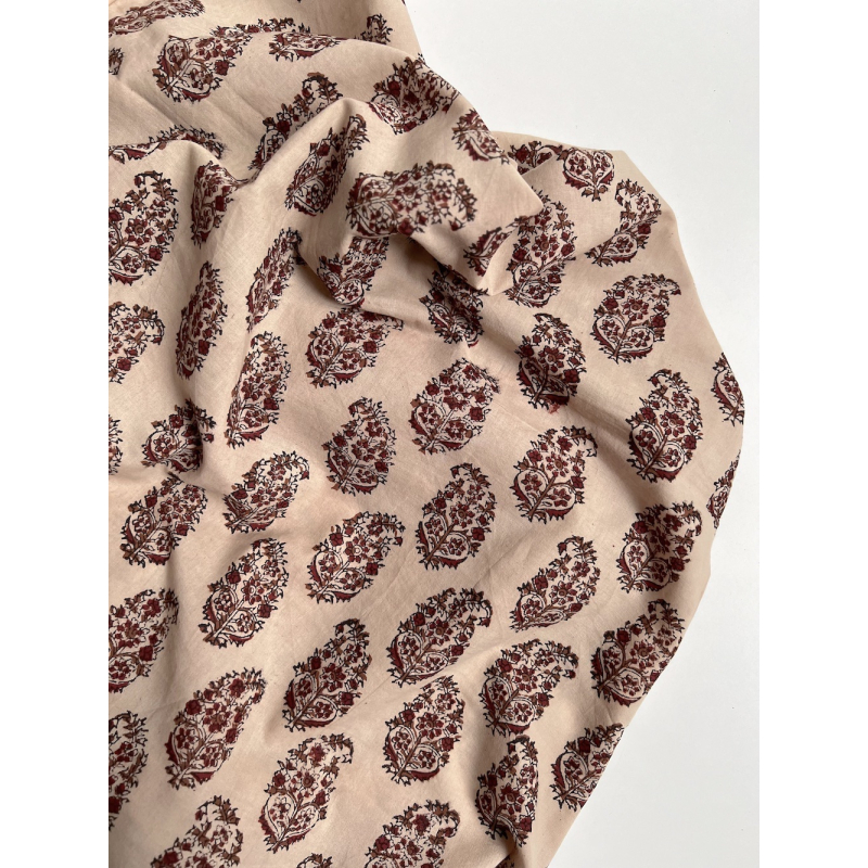 Tissu indien coton hand block traditionnel Qualité Oeko-tex - 6