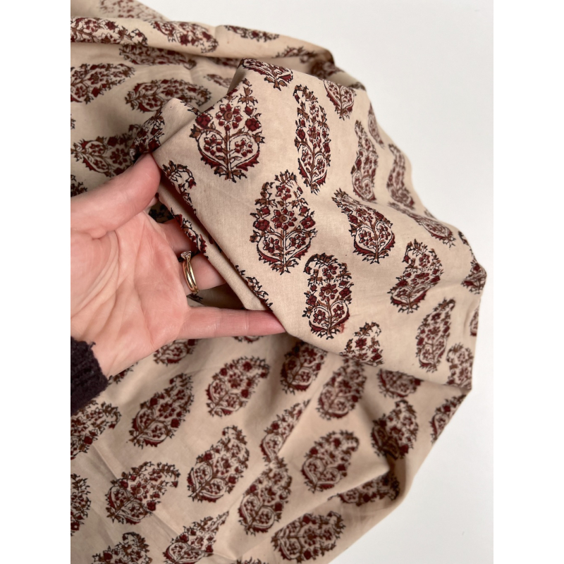 Tissu indien coton hand block traditionnel Qualité Oeko-tex - 8