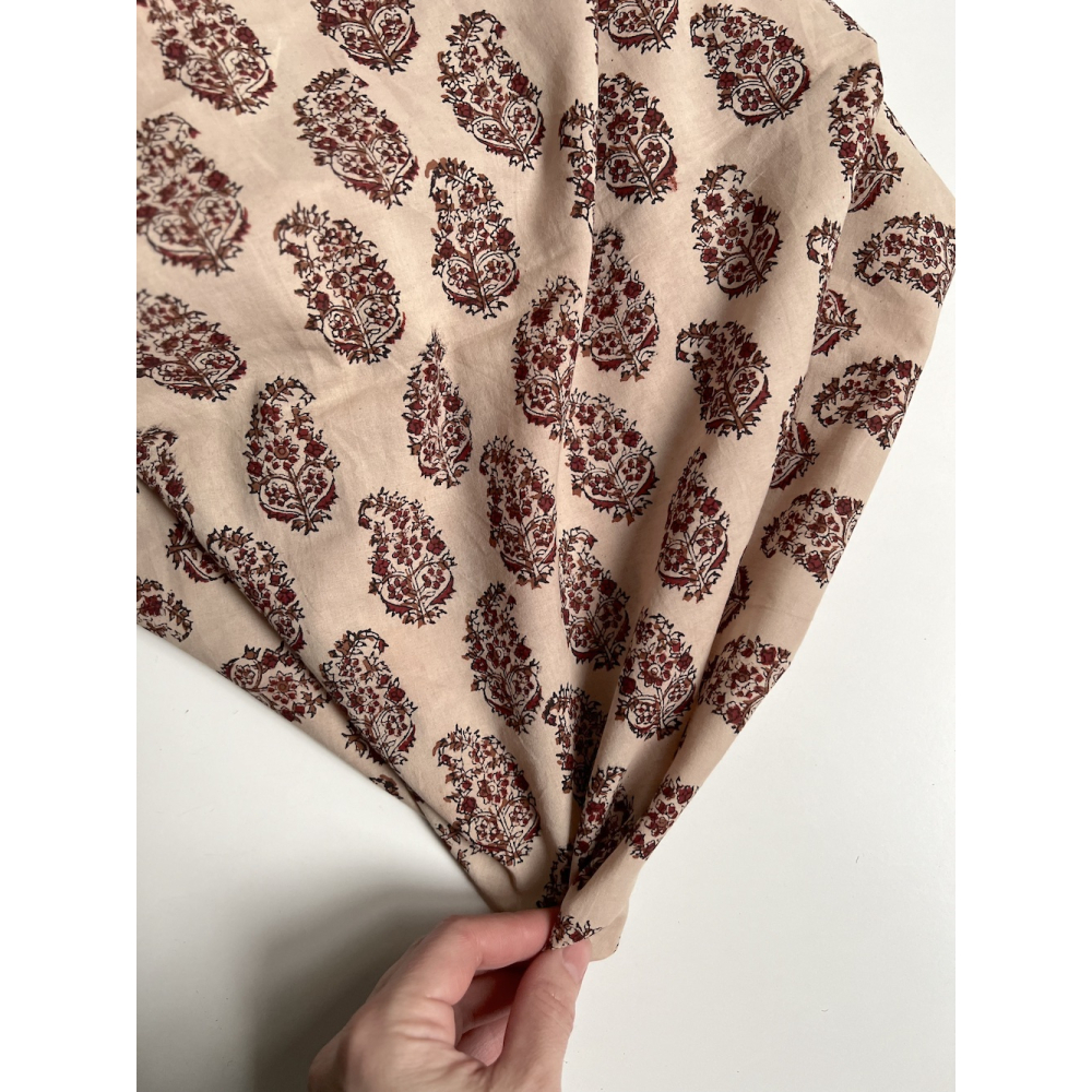 Tissu indien coton hand block traditionnel Qualité Oeko-tex - 2