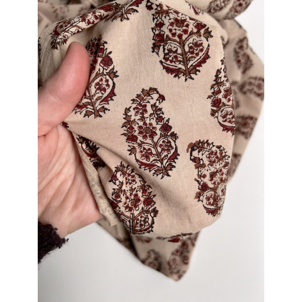 Tissu indien coton hand block traditionnel Qualité Oeko-tex - 10 Tissu indien coton hand block traditionnel Qualité Oeko-tex - 10