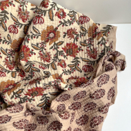 Tissu indien matelassé double face coton hand block largeur 100cm Batikou - 1