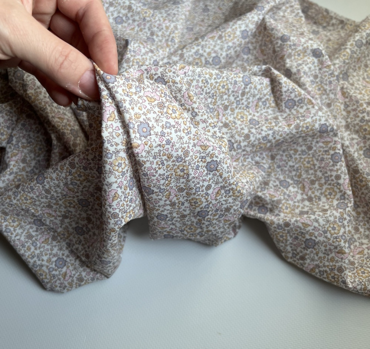 Capucine - Batiste de coton SILKYNE imprimé fleuri pastel Tissus issus de l'agriculture biologique  - 4