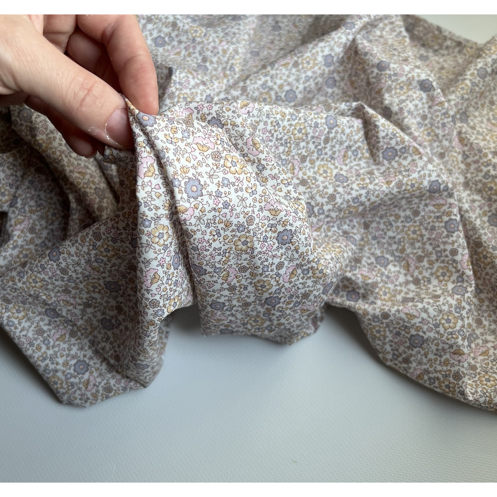 Capucine - Batiste de coton SILKYNE imprimé fleuri pastel Tissus issus de l'agriculture biologique  - 4