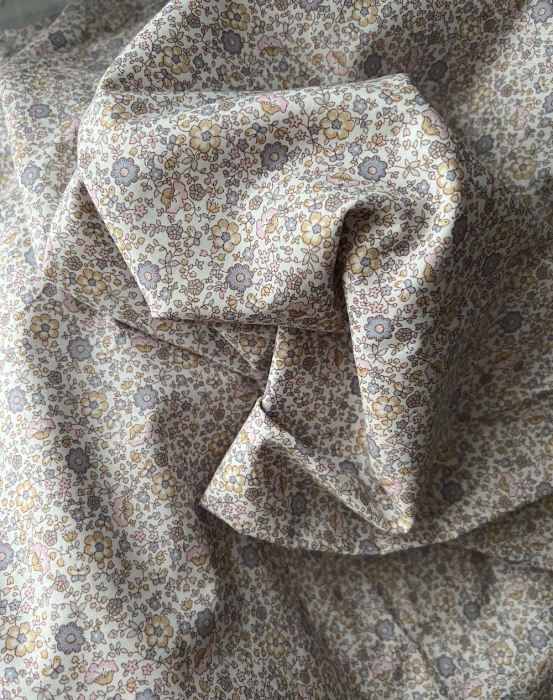 Capucine - Batiste de coton SILKYNE imprimé fleuri pastel Tissus issus de l'agriculture biologique  - 6