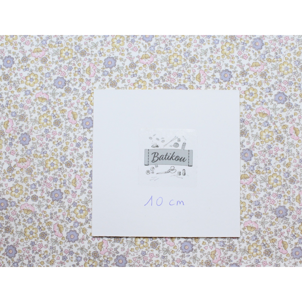 Capucine - Batiste de coton SILKYNE imprimé fleuri pastel Tissus issus de l'agriculture biologique  - 8