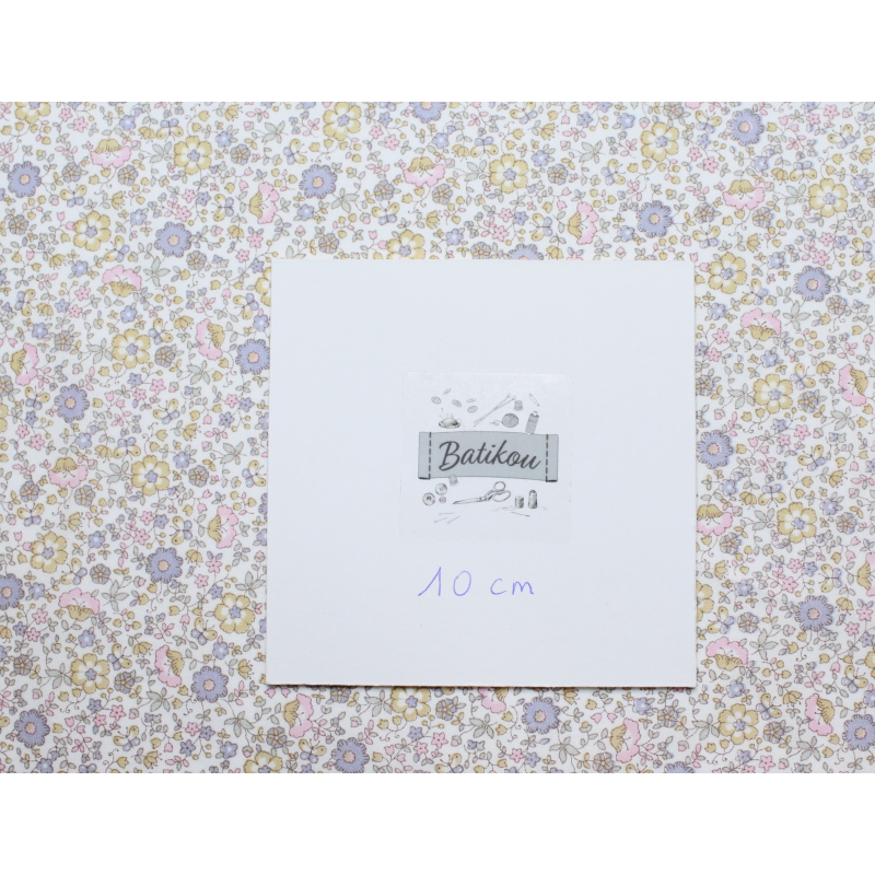 Capucine - Batiste de coton SILKYNE imprimé fleuri pastel Tissus issus de l'agriculture biologique  - 8