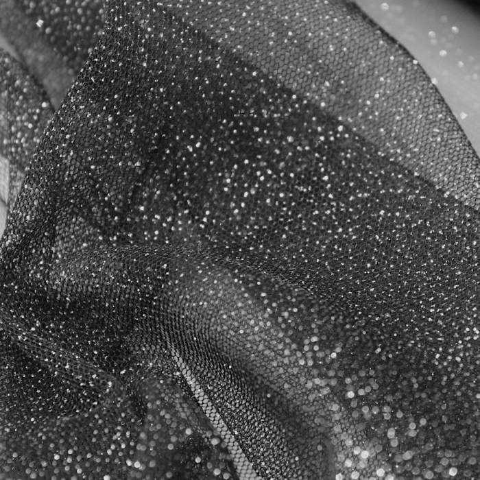 Tulle souple noir / argent
