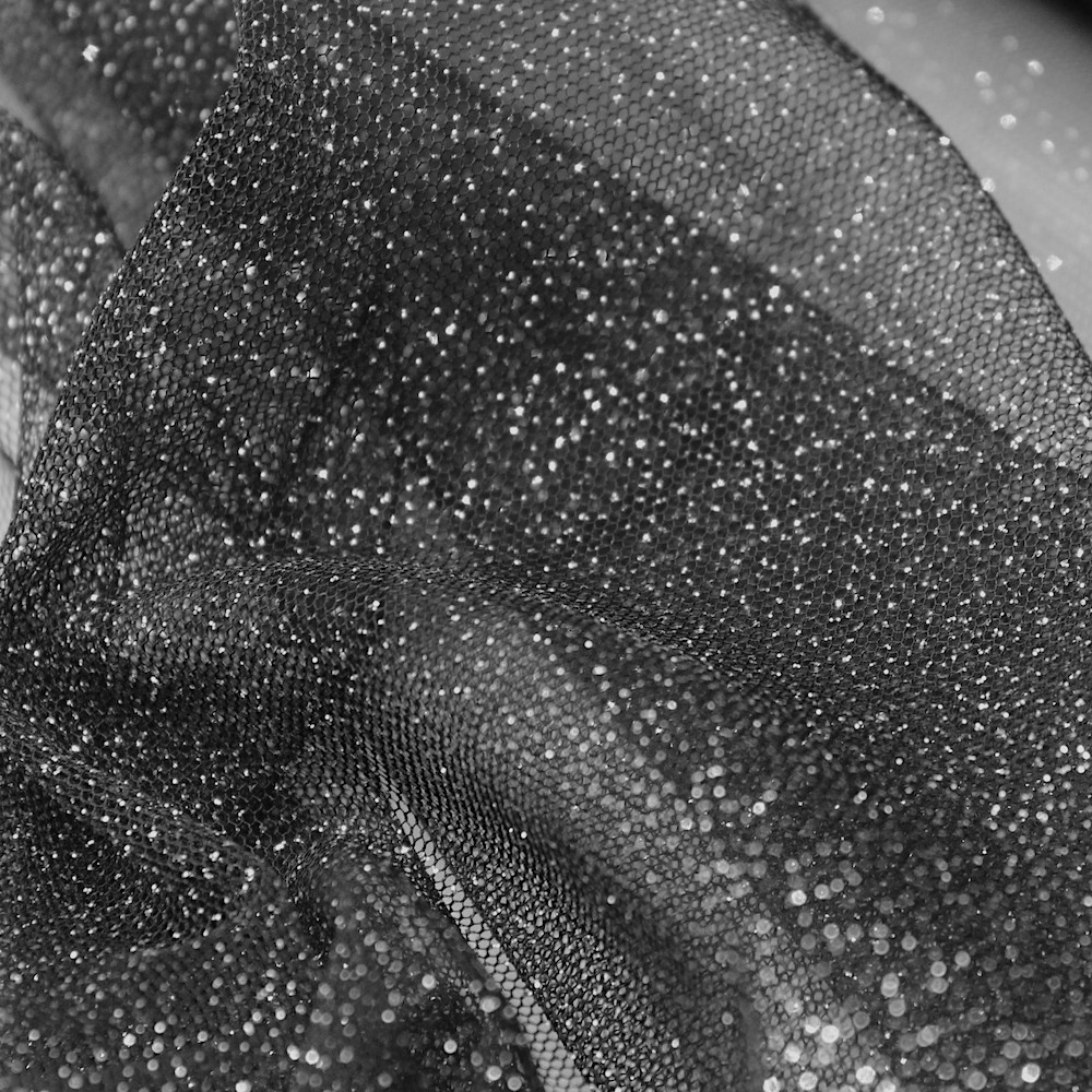 Tulle souple noir / argent