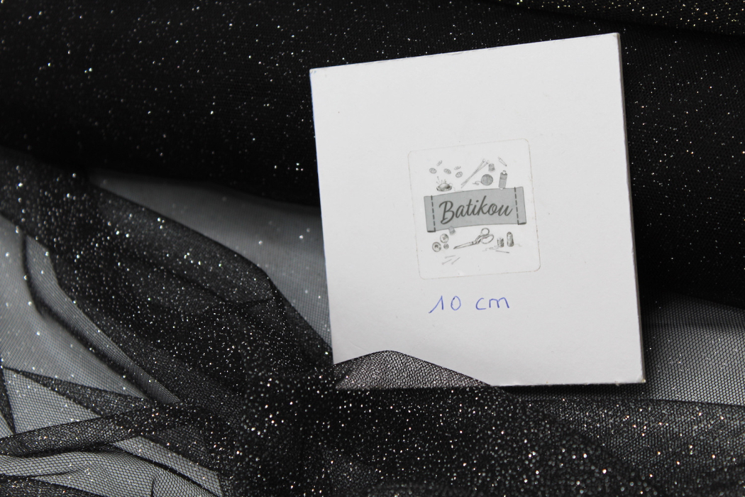 Tulle souple noir / argent