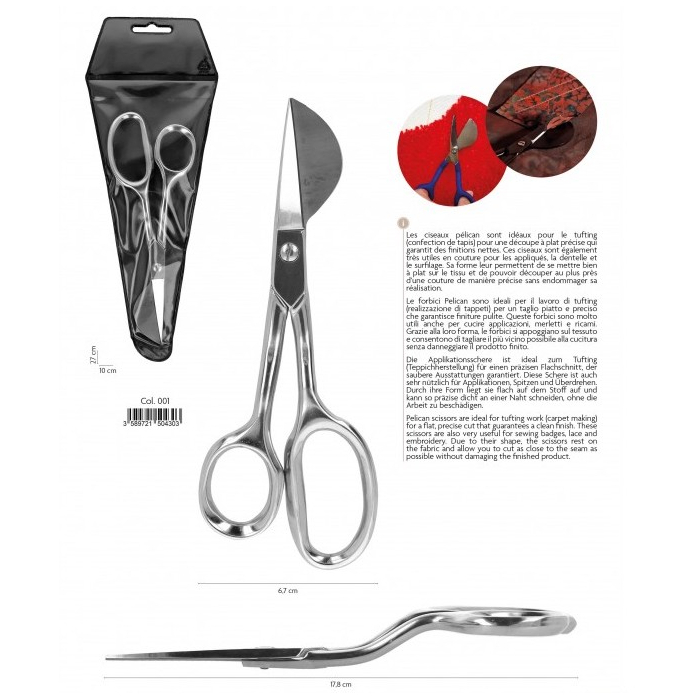 Ciseaux pélican 17,8cm en métal argent  - 2