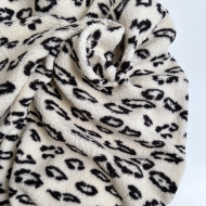 Teddy / moumoute bouclé fond lait motif Graou Mailles - 1