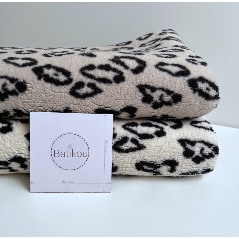 Teddy / moumoute bouclé fond lait motif Graou Mailles - 11