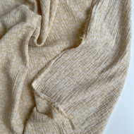 Livia - Double gaze de coton jacquard graou jaune tendre et écru réversible Qualité Oeko-tex - 1