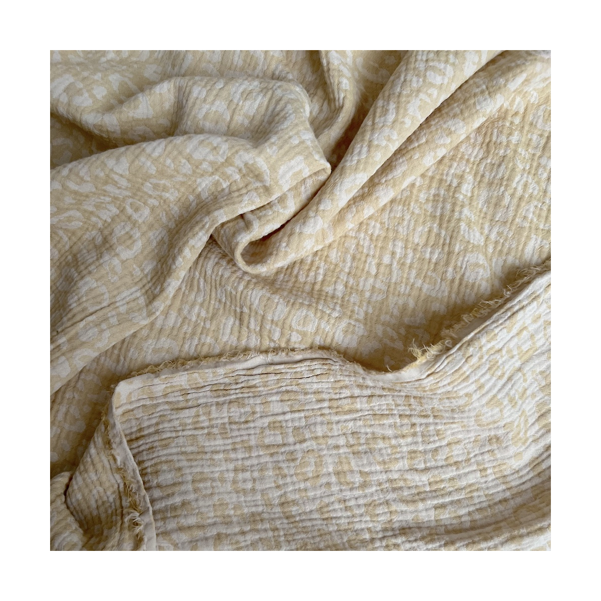 Livia - Double gaze de coton jacquard graou jaune tendre et écru réversible Qualité Oeko-tex - 9 Livia - Double gaze de coton jacquard graou jaune tendre et écru réversible Qualité Oeko-tex - 9