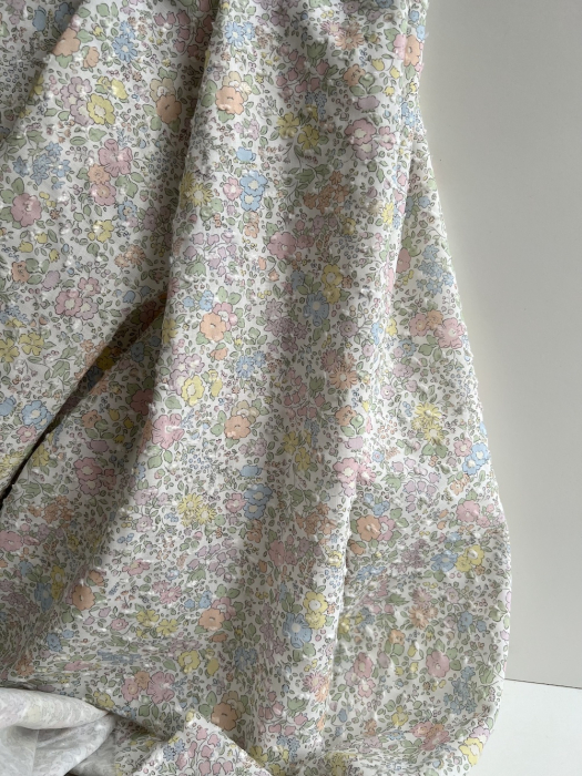 Mia - Plumetis de coton imprimé exclusif fleuri pastel Tissus issus de l'agriculture biologique  - 6
