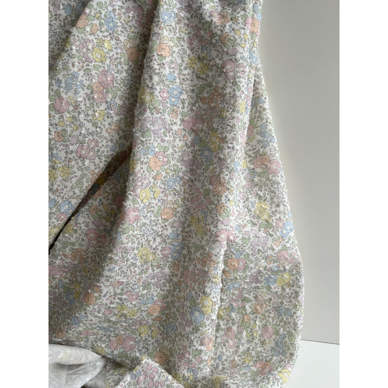 Mia - Plumetis de coton imprimé exclusif fleuri pastel Tissus issus de l'agriculture biologique  - 6