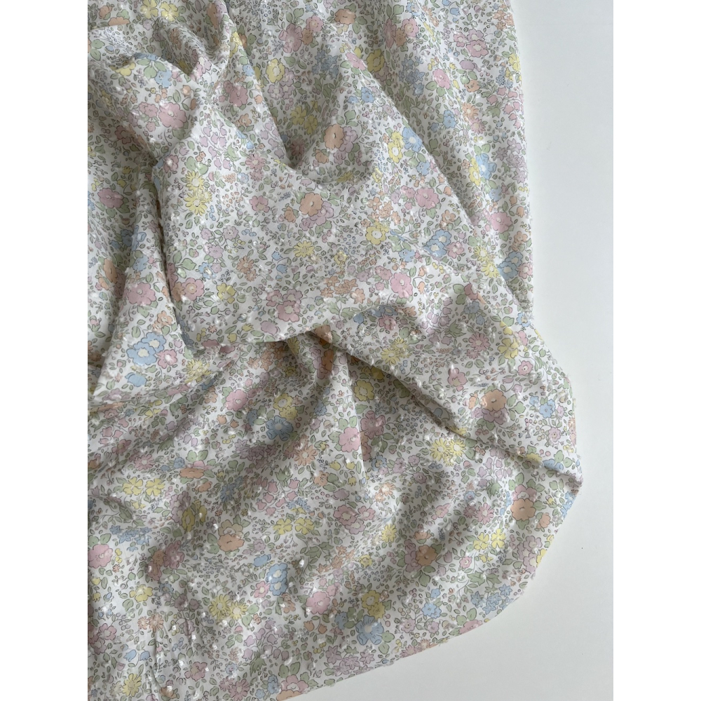 Mia - Plumetis de coton imprimé exclusif fleuri pastel Tissus issus de l'agriculture biologique  - 7