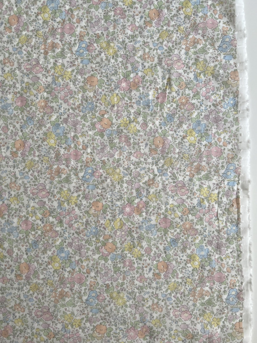 Mia - Plumetis de coton imprimé exclusif fleuri pastel Tissus issus de l'agriculture biologique  - 9