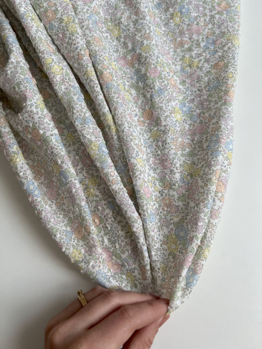 Mia - Plumetis de coton imprimé exclusif fleuri pastel Tissus issus de l'agriculture biologique  - 10