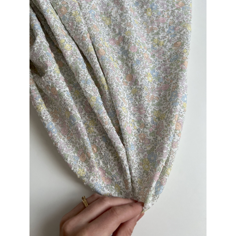 Mia - Plumetis de coton imprimé exclusif fleuri pastel Tissus issus de l'agriculture biologique  - 10