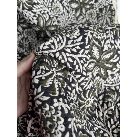 Tissu indien matelassé double face coton hand block largeur 100cm Batikou - 2 Tissu indien matelassé double face coton hand block largeur 100cm Batikou - 2