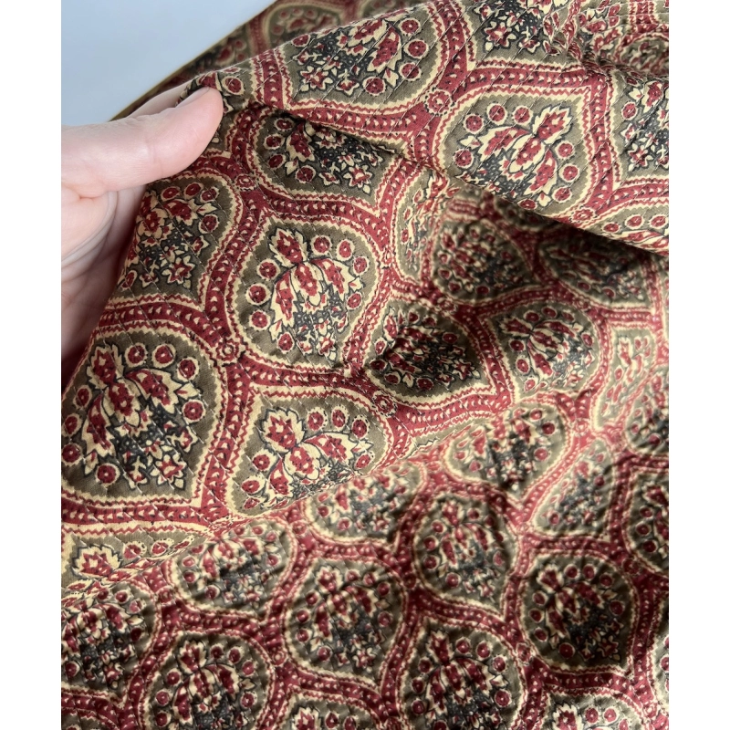 Tissu indien matelassé double face coton hand block largeur 100cm Batikou - 3