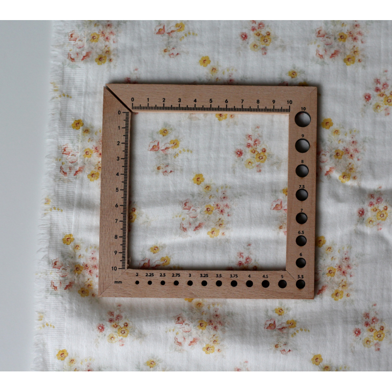 Mariya - Double gaze coton BIO Exclusif blanc motif fleuri Tissus issus de l'agriculture biologique  - 5