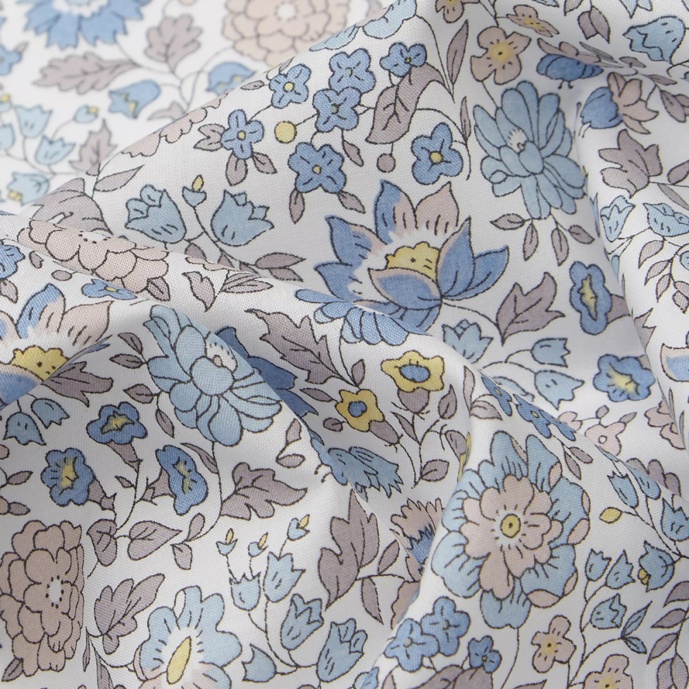 Liberty Danjo E bleu beige blanc