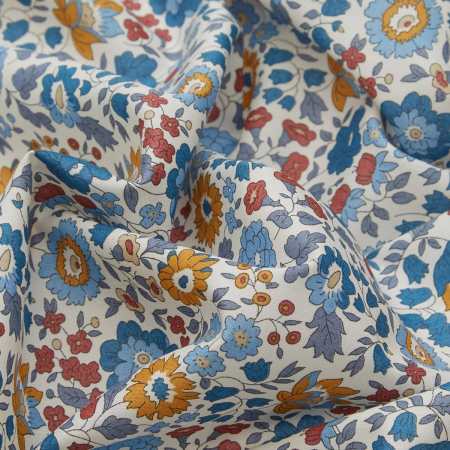 Liberty Danjo A bleu gris moutarde Liberty Danjo A bleu gris moutarde