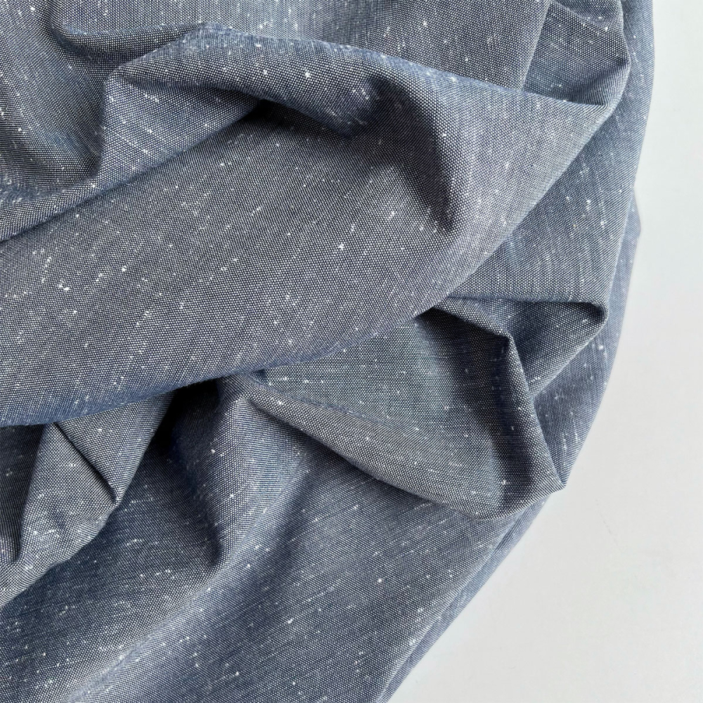 Coton chiné aspect brut coloris bleu marine Batikou - 1