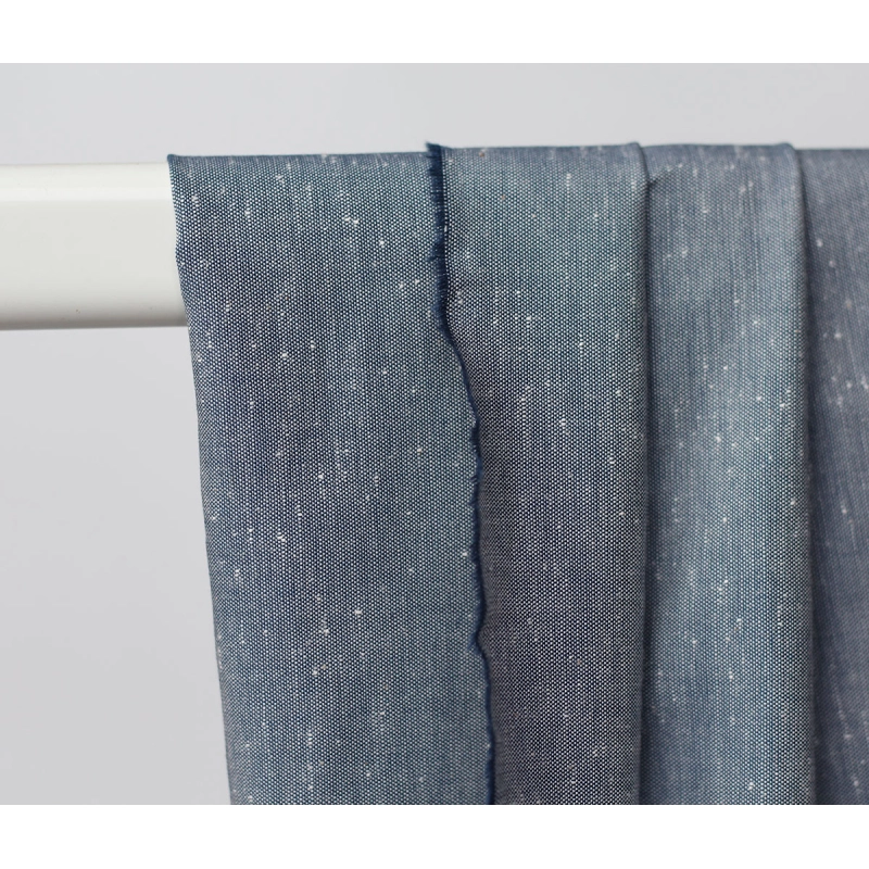 Coton chiné aspect brut coloris bleu marine Batikou - 2