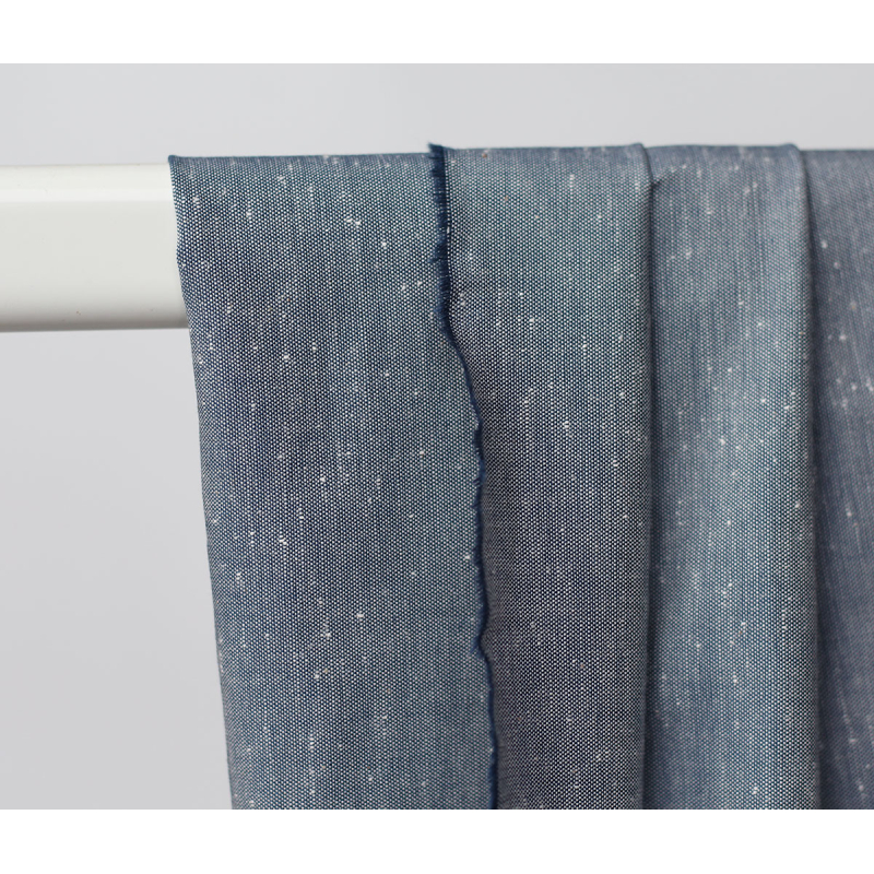 Coton chiné aspect brut coloris bleu marine Batikou - 2