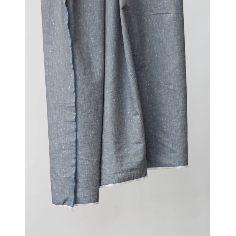 Coton chiné aspect brut coloris bleu marine Batikou - 3