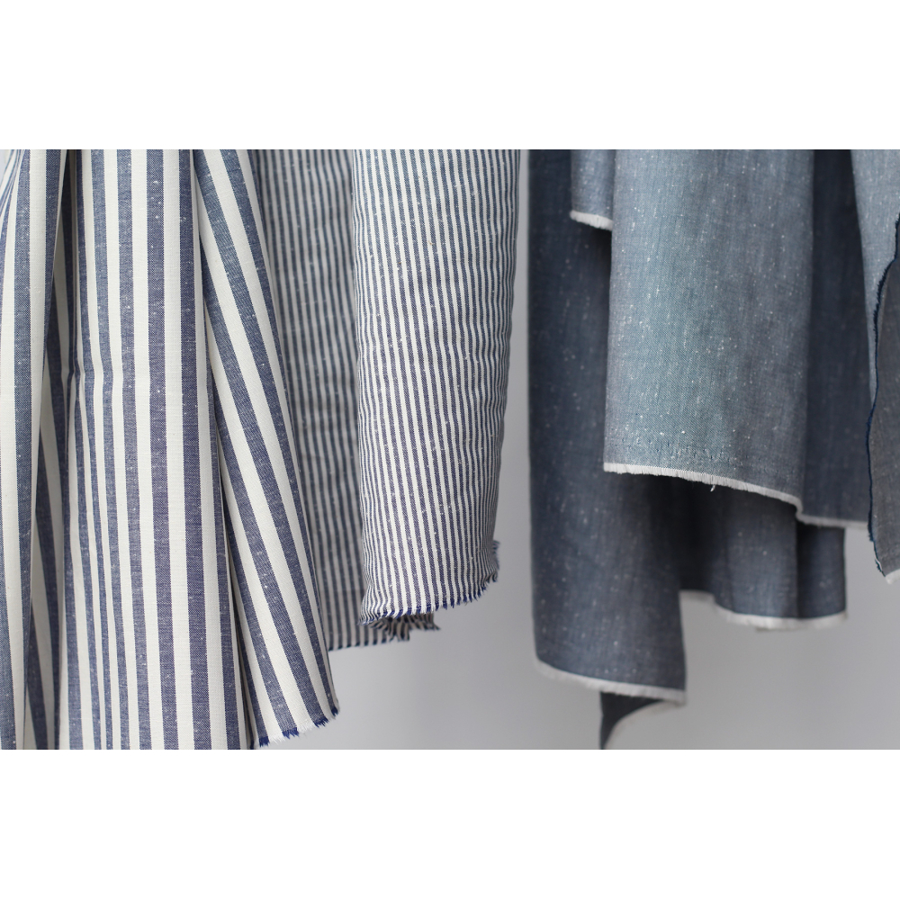 Coton chiné aspect brut coloris bleu marine Batikou - 4