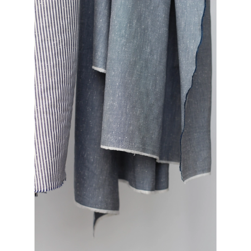 Coton chiné aspect brut coloris bleu marine Batikou - 5