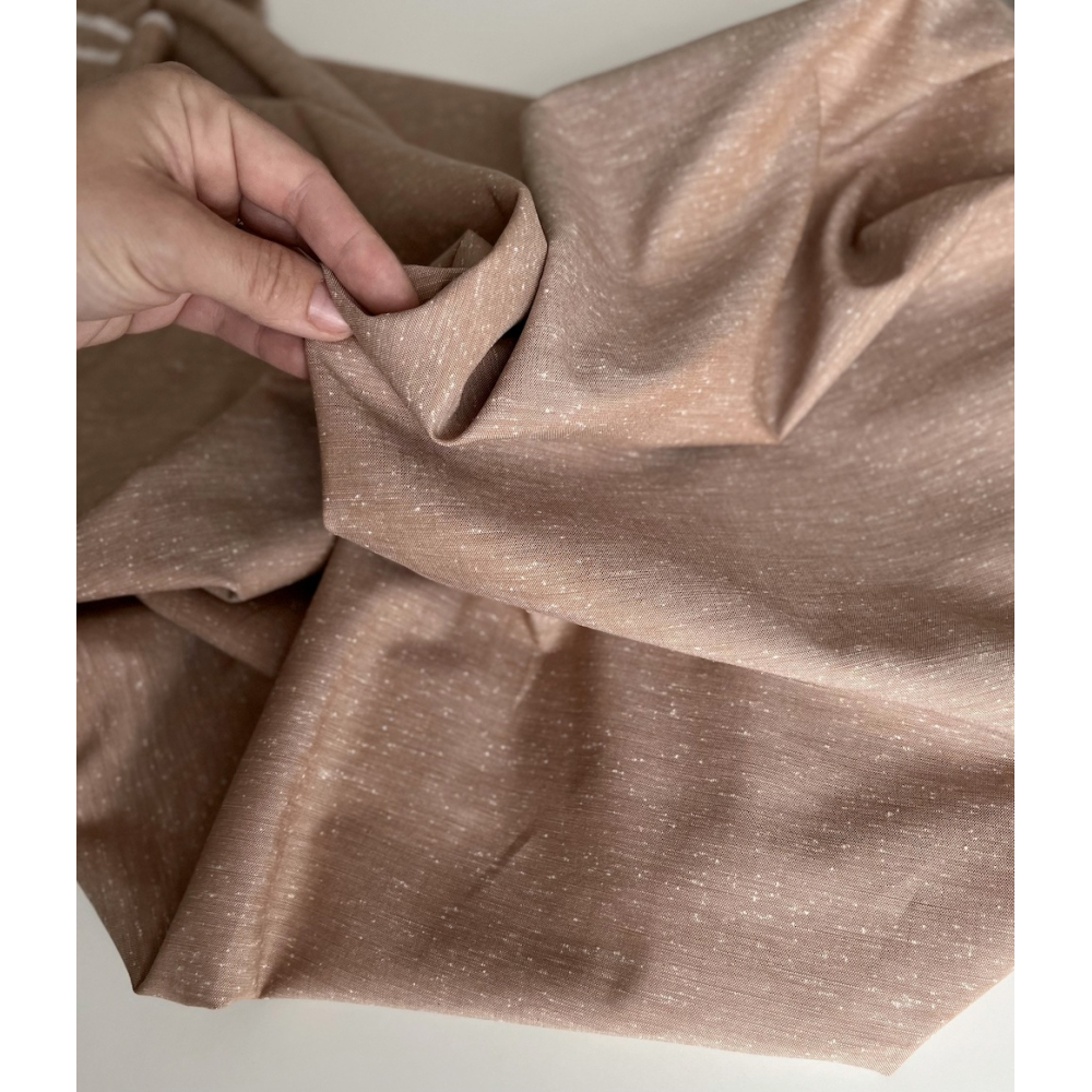 Coton chiné aspect brut coloris caramel au beurre salé Batikou - 2