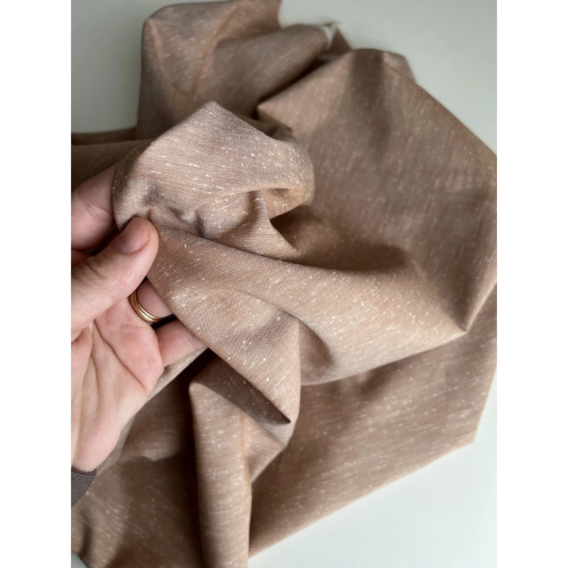 Coton chiné aspect brut coloris caramel au beurre salé Batikou - 8