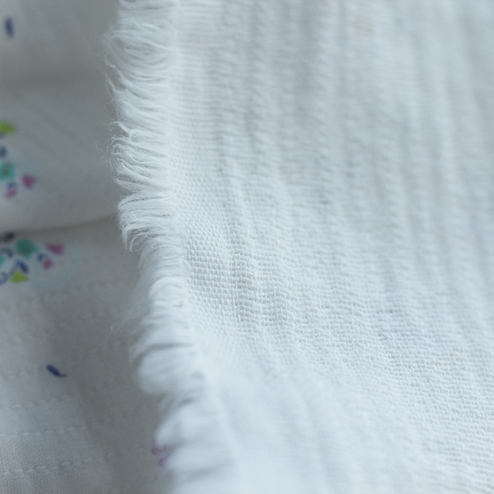 Annabelle - Tissu double coton piqué droit motif fleuri Tissus issus de l'agriculture biologique  - 4