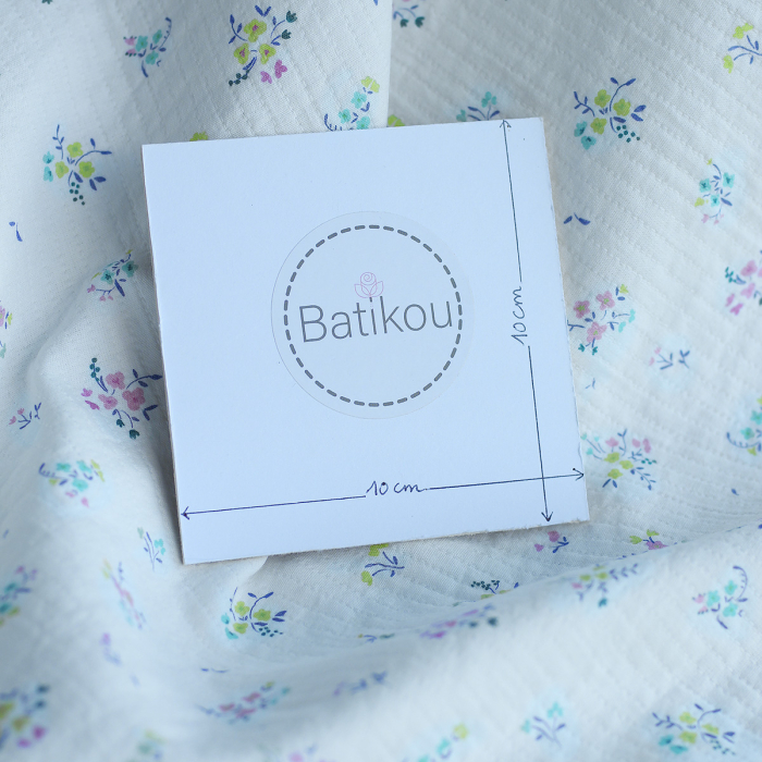 Annabelle - Tissu double coton piqué droit motif fleuri Tissus issus de l'agriculture biologique  - 5