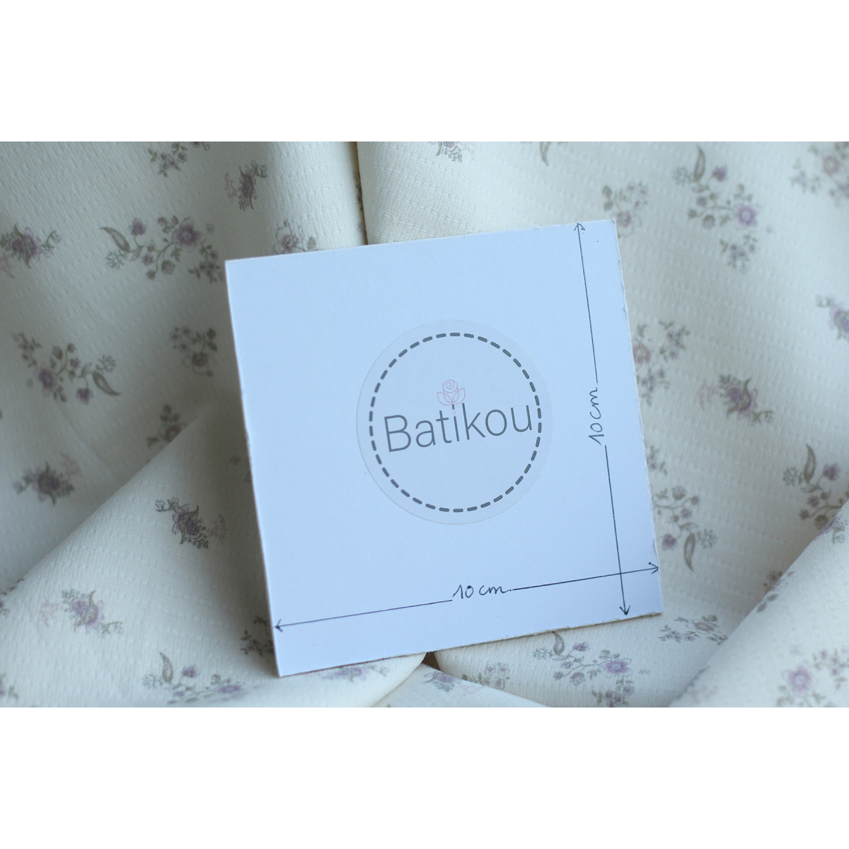 Emmanuelle - Tissu double coton piqué droit motif fleuri Tissus issus de l'agriculture biologique  - 6