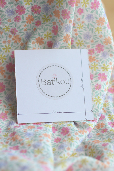 Pauline - Tissu coton texturé gaufré fleuri frais Batikou - 7