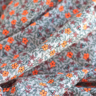 Méline - Popeline de coton BIO imprimé fleurs Tissus issus de l'agriculture biologique  - 1