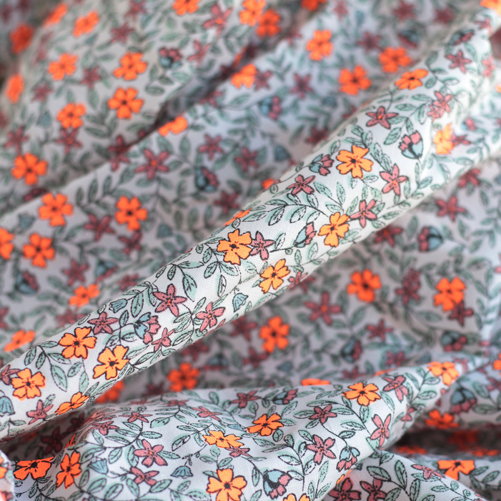 Méline - Popeline de coton BIO imprimé fleurs Tissus issus de l'agriculture biologique  - 1